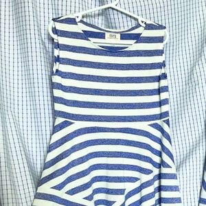 J’s Creations - Girls Size 7 Blue and White Stripes Dress